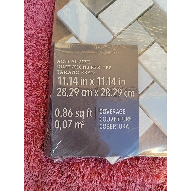 Allen & Roth Muddled Herringbone 1” x 2” Floor Ceramic