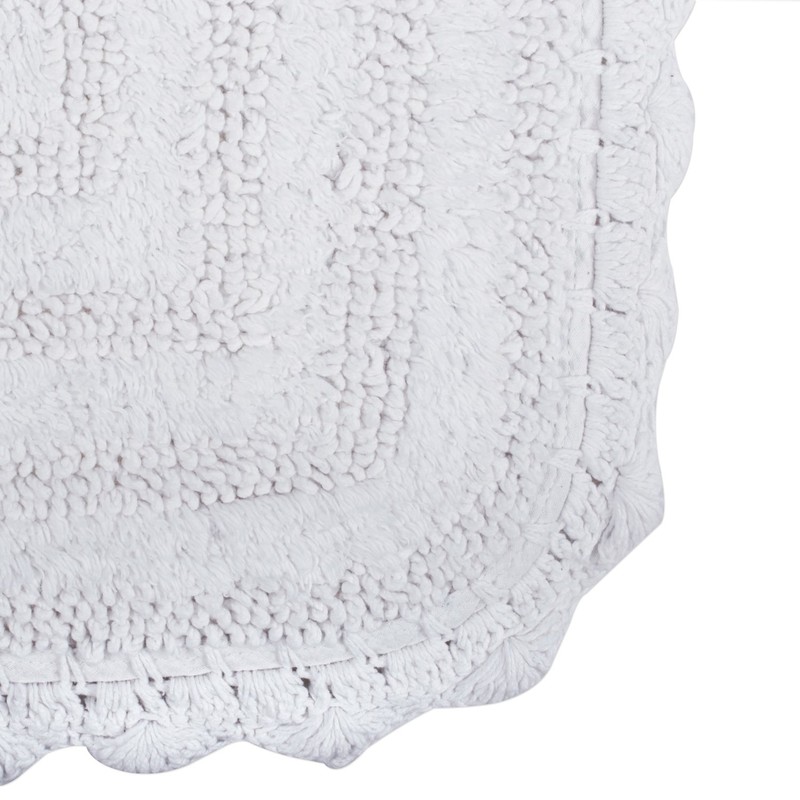 DII Crochet Collection Reversible Bath Mat, Square, 24x24, White