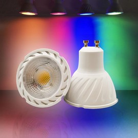 LIDESENMO 2-Pack LED Landscape Light 5W GU10 Red Green Blue Orange LED Spotlight Bulbs MR16 Coloured Spot Light Bulb for Wall Washer, Landscape Lighting, Decorative Lighting, Mood Lighting (Orange)