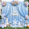 10x10 ft Blue Glitter Backdrop Curtain for Parties, Wrinkle Free
