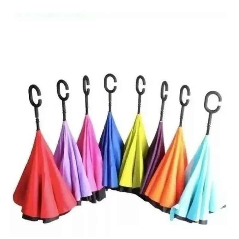 CB 3 Paraguas Reversible Estampado Y De Colores Lluvias Inverti