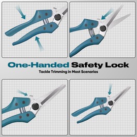 GARTOL 8" Scissors All Purpose Heavy Duty, Razor-sharp Tin Snips with Ergonomic Handle, Cable Notch, Finely Serrated Blades - Easy Cutting Sheet Metal, Leather, Fabric, Insulation, Ropes, Cardboard