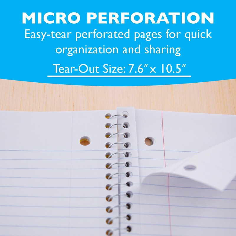 BAZIC Products Notebook College Ruled 5 Subject Spiral 150 Sheets