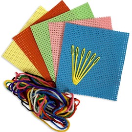 Springboard Cross-Stitch Binca Starter Pack Contains Binca Squares, Plastic Needles and Yarn