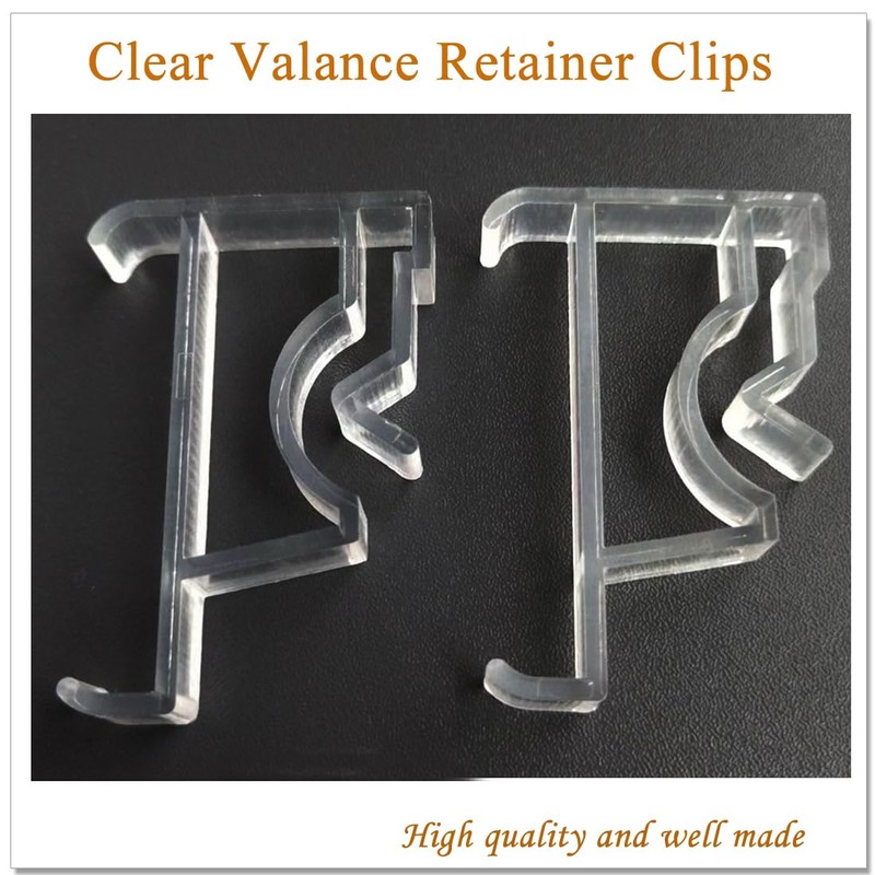 Blind Clips, 2 Inch Clear Valance Clips for Wood or