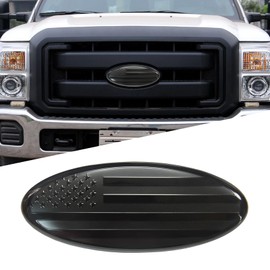 Front Grille Tailgate Car Emblem, 9 Inch American Flag Overlay Emblem, Rear Tailgate American Flag Emblem Badge, Car Exterior Accessories Overlay Tailgate Metal Emblem Suitable for Ford F150 F250