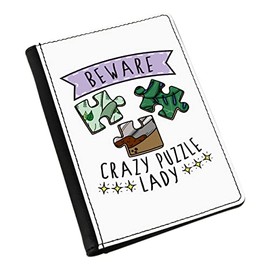 Gift Base Beware Crazy Puzzle Lady Passport Holder Cover