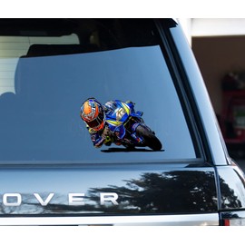 Alex Rins 42 cornering Cartoon effect funny Decal Sticker Car, Van, Laptop, Doors or Walls ideal for Camper Vans, Caravans Cars and Vans National Pride