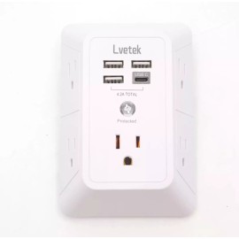 Lvetek 4 in 1 5 AC Outlets Surge Protection Lvetek QF-519F