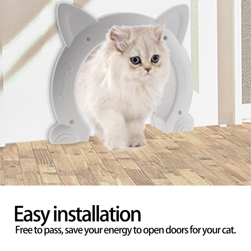 Cat Door Interior CatHead Shaped Plastic Cat Pass Through Door