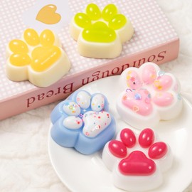 5 Pcs Taba Squishy Cat Paw Toys, Cute Cat Paw Squeeze Toys for Stress Relief, Soft Kawaii Squeeze Fidget Toys, Colorful Sensory Fidget Decompression Toy Set for Kids Adults