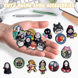 Thapncow Set of 20 Cartoon Shoe Decorations, Cute Shoe Decorations, PVC Shoe Decorations, Kids Shoe Decorations, for Decorating Teen, Women and Men Shoes