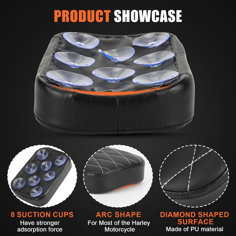 8 Suction Cup Seat, PSLER motorcycle Rear Passenger Pillion Pad