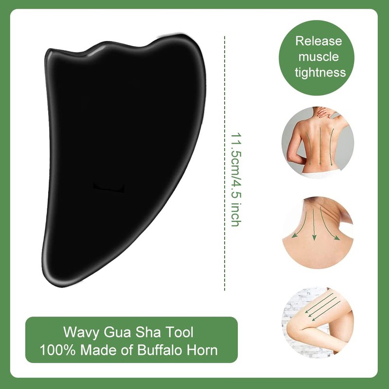 Buffalo Horn Gua Sha Guasha Board Massage Tool Set