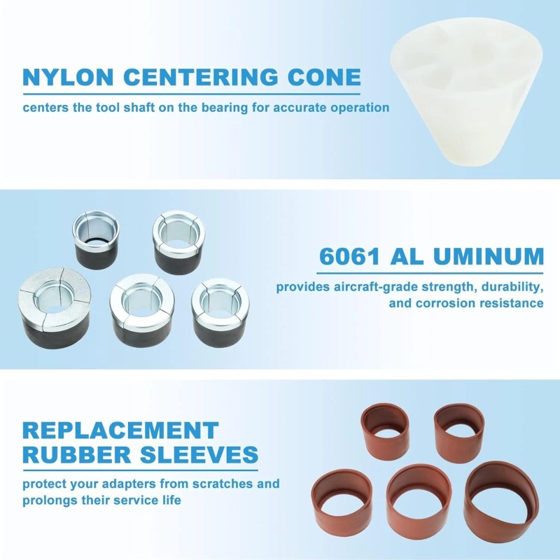 BTSHUB 1.125"-2.69" Universal Camshaft Bearing Installation Removal Tool Kit with