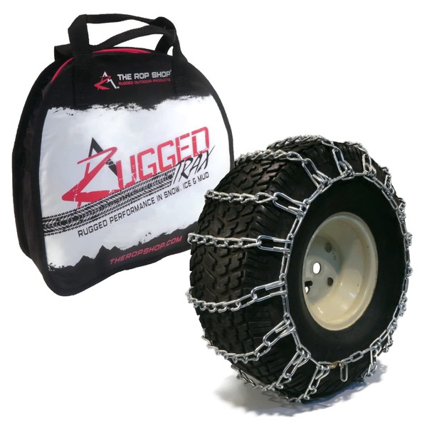 The ROP Shop New Pair 2 Link TIRE Chains 23x8.50x12 for Garden Tractors/Riders/Snowblower
