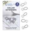 Comfy Clothiers Collar Extender 5-pack - White Metal/Elastic Button Extenders