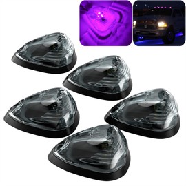 PSEQT Car Roof Marker Lights 10 LED Smoked Purple-color Top Clearance Running Lights for F250 F350 F450 F550 Super Duty Pickup Trucks SUV (5PCS, Smoked Lens)