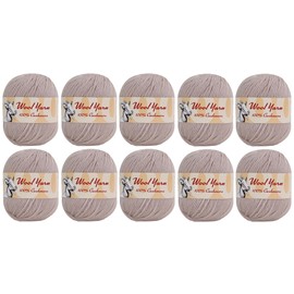 100% Cashmere Wool Yarn (Pack of 10) by Yonkey Monkey 500gr Imported Knitting Crochet (Gray Camel 10)