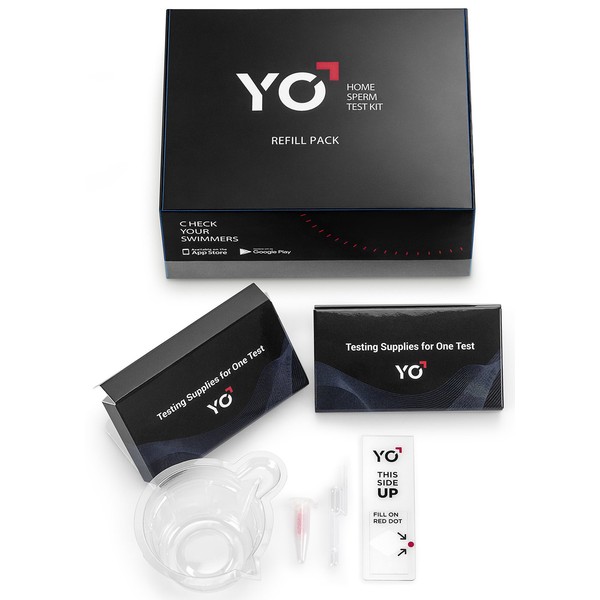 Refill Kit | 2 Additional Tests for YO Home Sperm Test | Motile Semen Analysis | YO Testing Device NOT Included - Refill Pack Only | Choose: 4 Pack, 2 Pack