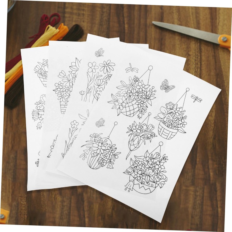 DOITOOL 4Sheets Water Soluble Embroidery Stabilizer DIY Sewing Supply for