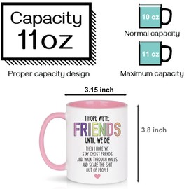 Best Friend Birthday Gifts for Women Funny Friendship Gift Idea I Hope We are Friends Sister Female BFF Soul Sister Bestie Coffee Mugs White 11oz