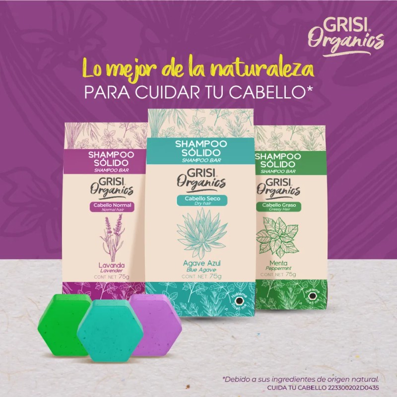Grisi Organics, Shampoo Sólido Lavanda, 75 Gr