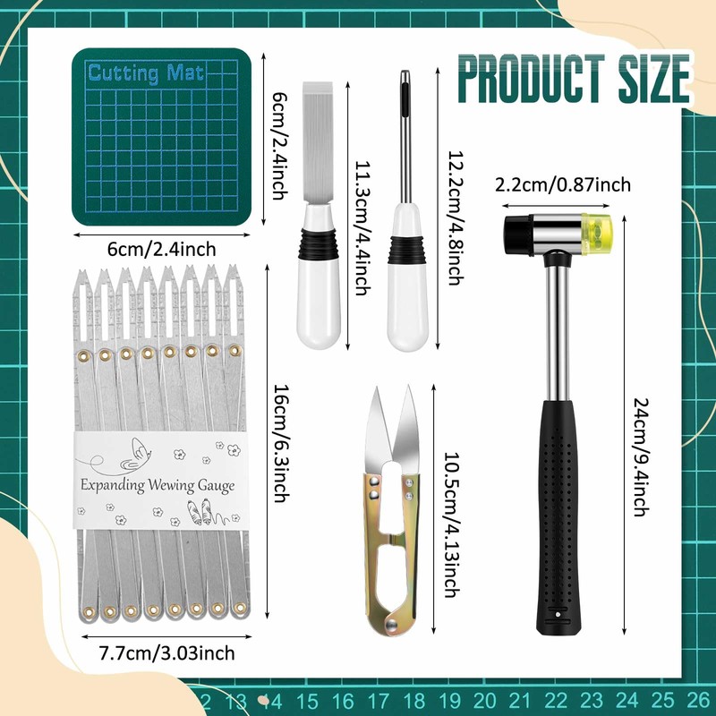 Anglechic 6 Pcs Sewing Buttonhole Cutter Set Including Button Sewing