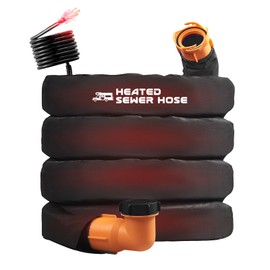 15FT Sewer Hose with Heated Sleeve Avoid Freezing at -20°F, Electrical Heated Sleeve of Rv Sewer Hose for Rv/Camper/Rv Accessories in Winter