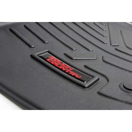 Rough Country All Weather Floor Mats Set for Ford Super Duty Crew-Cab (2017-2024) - Custom Fit Rubber Super Duty Floor Mats, Durable Rubber Truck Mats, Waterproof Truck Floor Mats