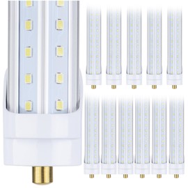 BERTRAMLUX 12 Pack, T8/T10/T12 8FT LED Tube Light, Single Pin FA8 Base, 100W 15000LM 6000K Cold White, 270 Degree V Shaped LED Fluorescent Bulb (250W Equiv.), Clear Cover, Dual-Ended Power