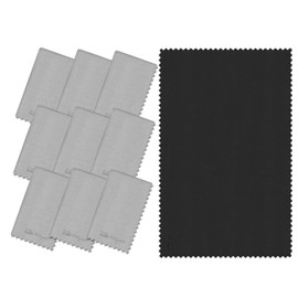 Bilymate Multi-Purpose Microfiber Eyeglass & Lens & Screen & Glass & Camera & Photo & TV & Window &Jellery Cleaning Clothes - 10Packs, Black Grey