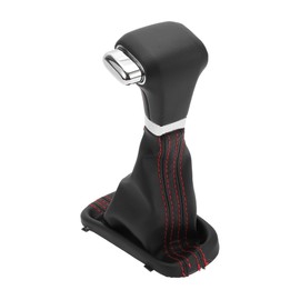 HOPESPANNER Automatic Gear Shift Knob with Cover for Tiguan Touran Bora Passat Plastic Faux Leather Automotive Gearbox Stick Shifter Lever Knob Black Red