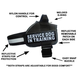 Doggie Stylz Service Dog in Training Harness with Removable Saddle Bag Backpack Harness Carrier Traveling Bag. 2 Patches. Please Measure Dog Before Ordering