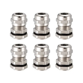uxcell 6Pcs PG7 Cable Gland Metal Waterproof Connector Wire Glands Joints for 3mm-6.5mm Dia Range