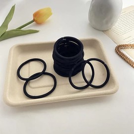 ZHEJIA Hair Elastics, Thick Ring Elastics, Set of 12, No Knots, Inner Diameter, Thick, Rich Black, Inner Diameter: 2.0 inches (5 cm), Thickness 0.1 inches (3 mm), Black, Rubber Specifications