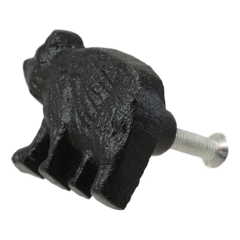 Cast Iron Rustic Western Black Bear Drawer Cabinet Door Knobs