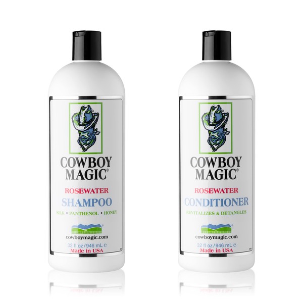 Cowboy Magic Rosewater Shampoo + Conditioner 32 Ounce Each