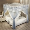 NXGIO Bed Canopy Curtain Double Layer 4 Corners Post Lace