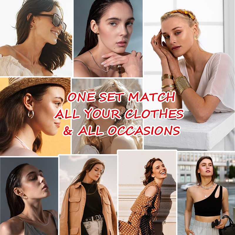 TIESOME 5 Paar Gold Ohrclips für Damen, Kein Ohrlöcher Vergoldet