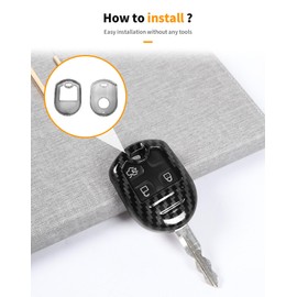 Hoolcar Key Fob Cover Case Key Holder Shell Remote Control Smart Key Fob Protector Compatible with Ford F150 Raptor 2009-2014, for Ford Mustang 2010-2014, Carbon Fiber