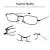 prtcslwd 3 Pack Folding Reading Glasses Stainless Steel Mini Anti-Blue