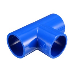 sourcing map 25mm Slip Tee PVC Pipe Fitting T-Shaped Coupling Connector Blue 10 Pcs