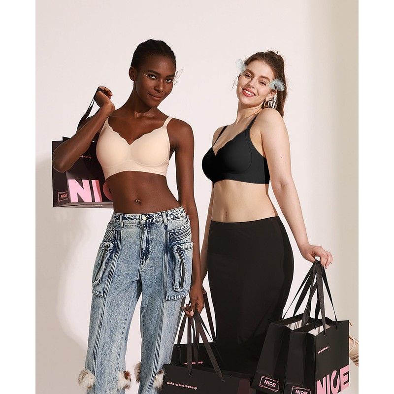 SINFLA Women's Seamless Bra Without Underwire Large Breasts Strong Hold