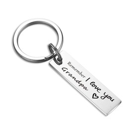 TGCNQ Fathers Day Grandpa Gifts, Grandpa Keychain Keyring, Remember I Love You Grandpa Key Chain Gifts, Father's Day Birthday grandfather Present