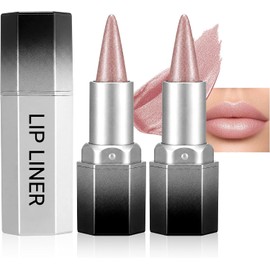 Erinde 2PCS Delineadores de Labios con Brillo, Fáciles de Aplicar, #01