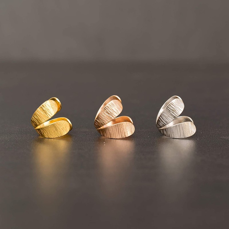Gold Sterling Silver Ear Cuff Earring, Greek Ear Cuff for