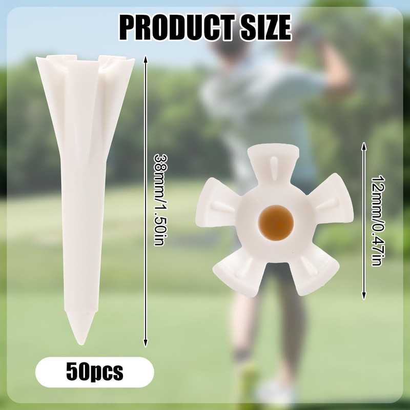 LUTER 50pcs Golf Tees, Short Golf Tees Golf Simulator Tees