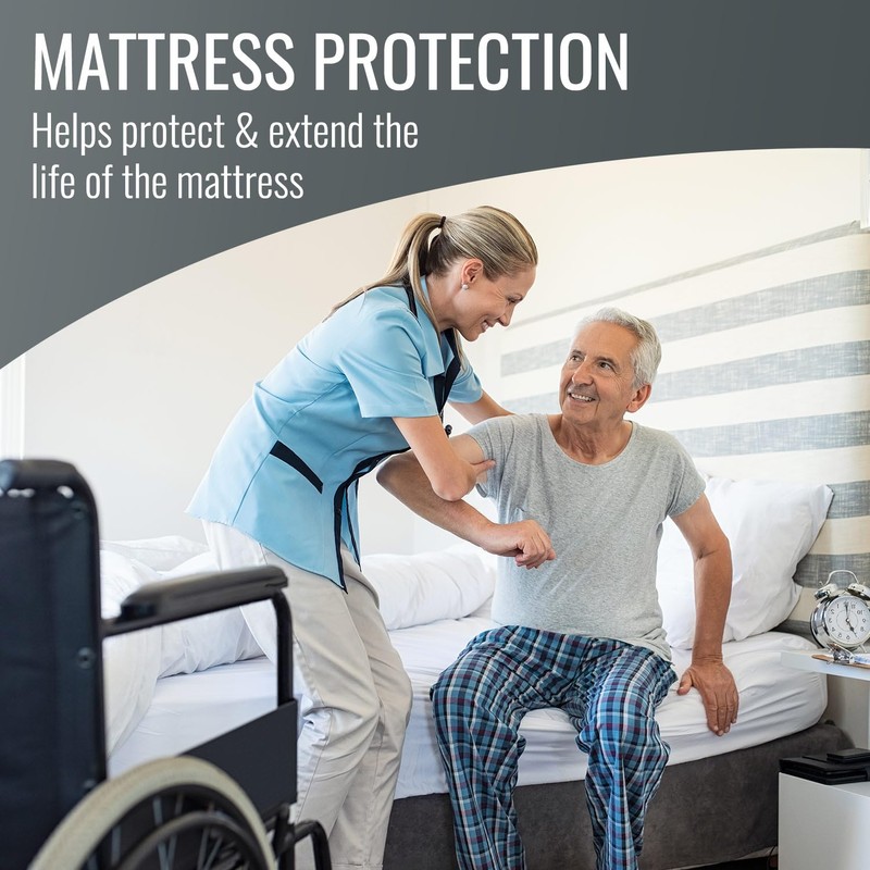 DMI Waterproof Mattress Protector, White, 36x80x6 Inch, Noiseless Plastic