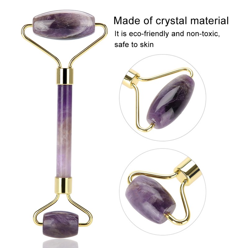 Natural Jade Roller Massage Amethyst Facial Massage Anti Wrinkle Anti